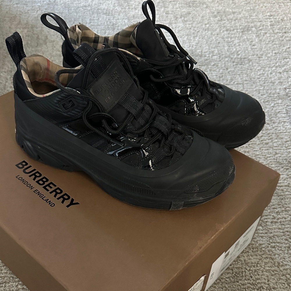 Burberry Women’s Glossy Black Sneakers